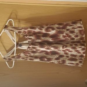 Gap Leopard Print Racerback Style Tank; Medium; Red & Brown